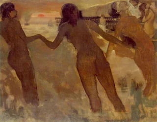 Peasant Girls Bathing at Dusk, 1875-76